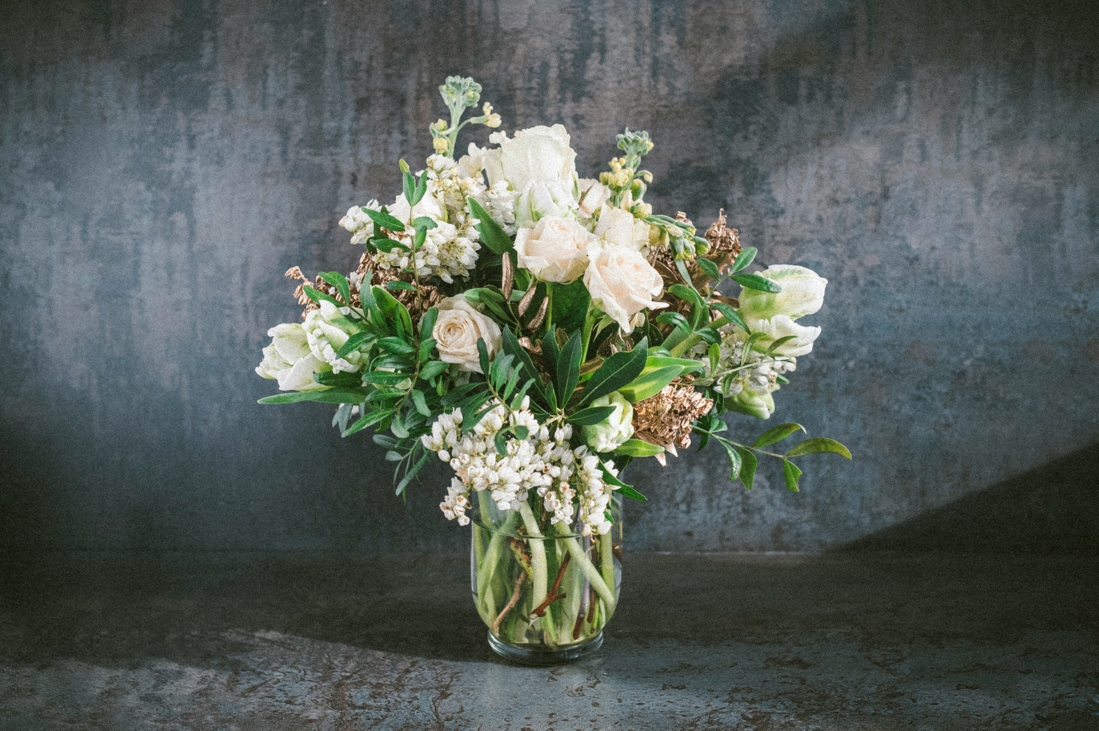 white and green flower bouquet